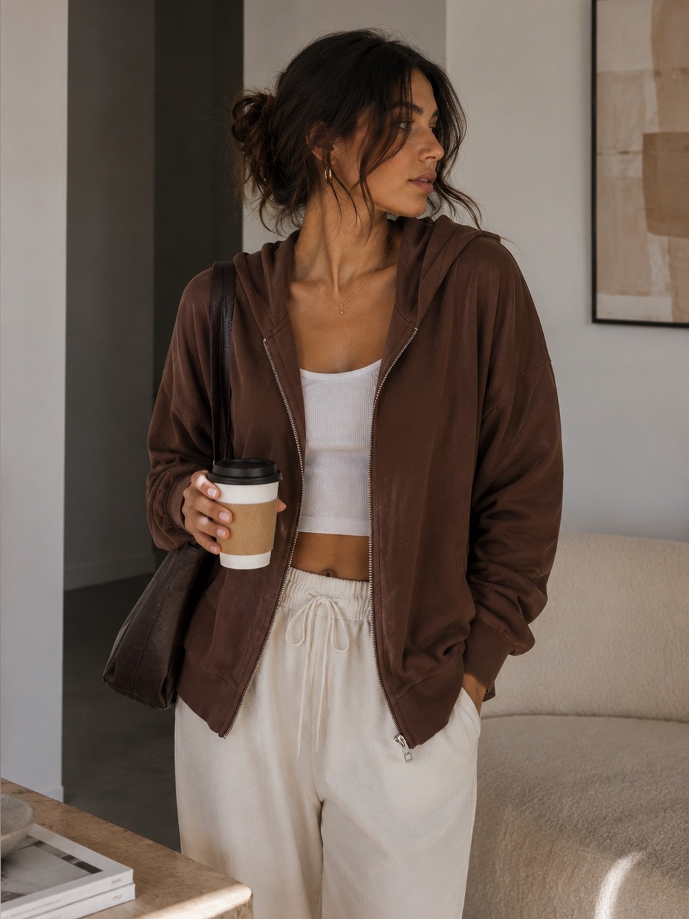 BP. Oversized Zip Up Hoodie Brown Earth 1X NWOT